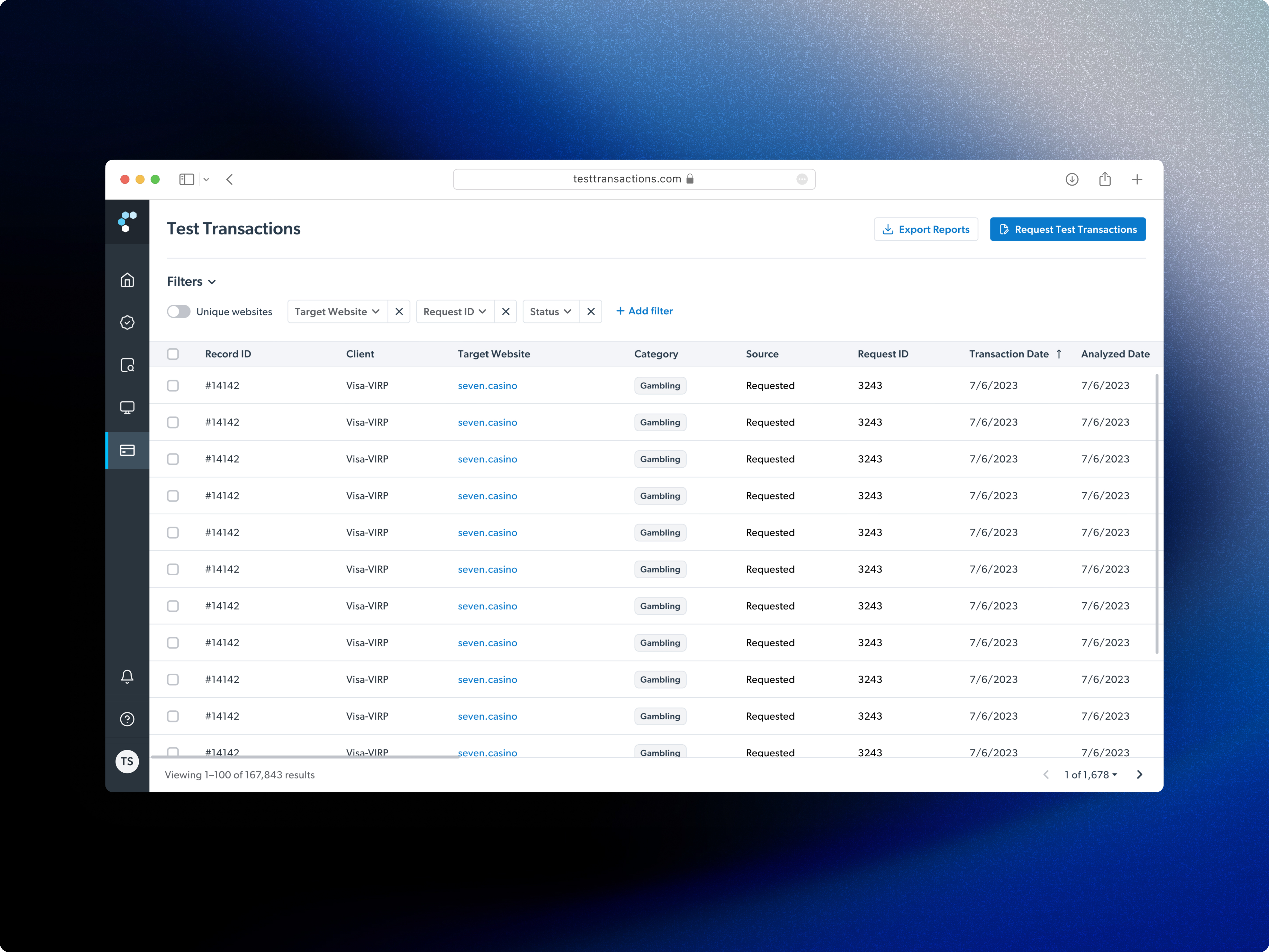 Test Transactions